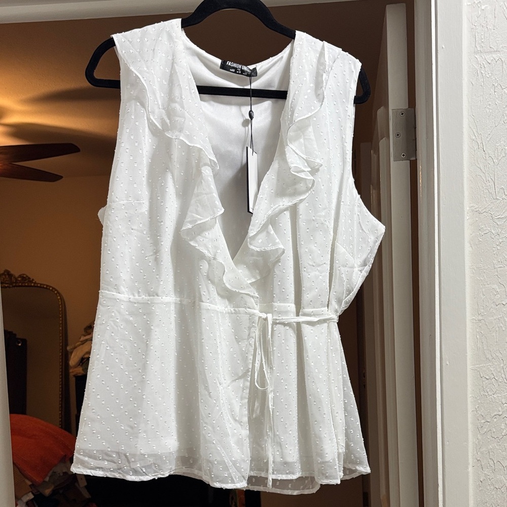 ASOS Fashion Union White Ruffled Blouse
